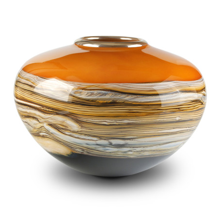 Medium Tangerine Strata Sphere // 212871