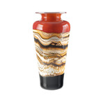 Large Tangerine Strata Traditional Urn // 212864