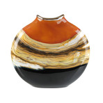 Large Tangerine Strata Flat Vessel // 212872