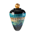 Large Black Opal Covered Jar with Marble Finial // 212853