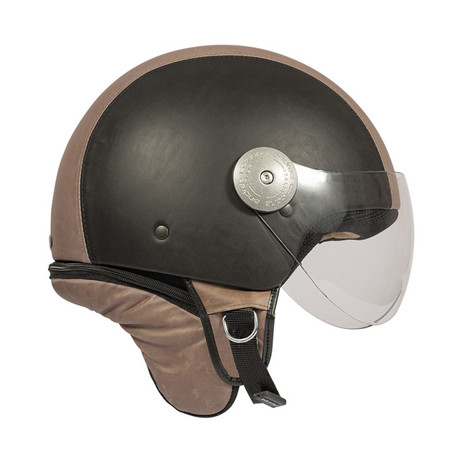 Two Tone Leather Helmet // Sand + Chocolate (21.3" Circumference // XS)