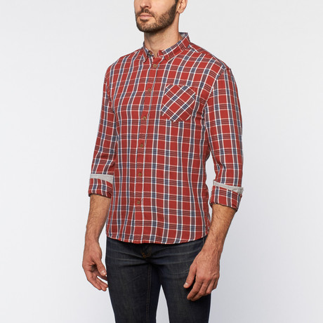 Free Nature // Twill Plaid Button Up // Barn Red (S)