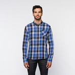 Free Nature // Twill Plaid Button Up // Dazzling Blue + Black (S)