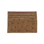 Ostrich Card Wallet // Brown