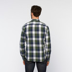 Free Nature // Poplin Plaid Button Up // Dark Navy + Greener Pastures (S)