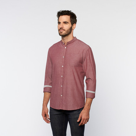 Artistry in Motion // Band Collar Button Up // Syrah (S)