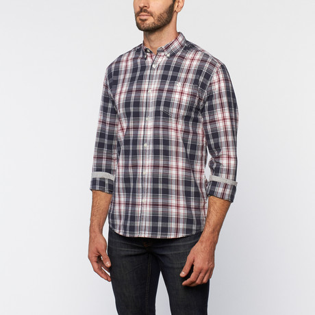 Artistry in Motion // Plaid Button Up // Navy + Syrah (S)