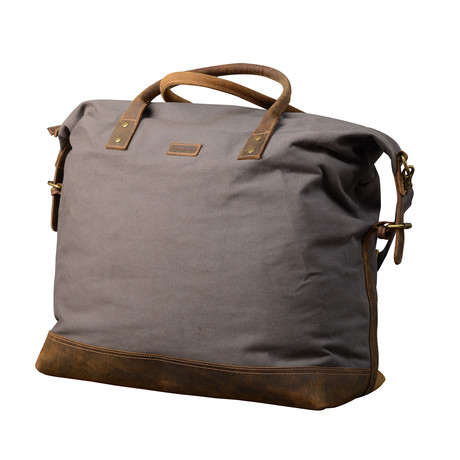 Oxford Holdall // Khaki Grey + Brown