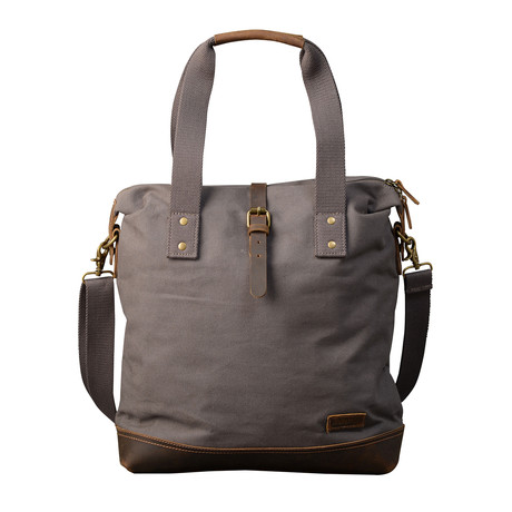 Cornish Tote // Khaki Grey + Brown