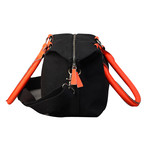 Downton Duffel Handbag // Black + Orange