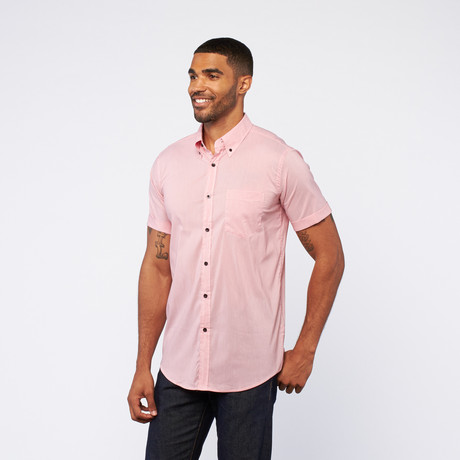 Short Sleeve Mini Stripe Button Down // Red (S)