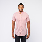 Short Sleeve Mini Stripe Button Down // Red (S)