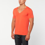 Dive V-Neck T-Shirt // Coral (L)