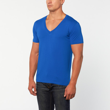 Dive V-Neck T-Shirt // Brilliant Blue (XS)