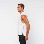 Sleeveless Hoodie // White (M)