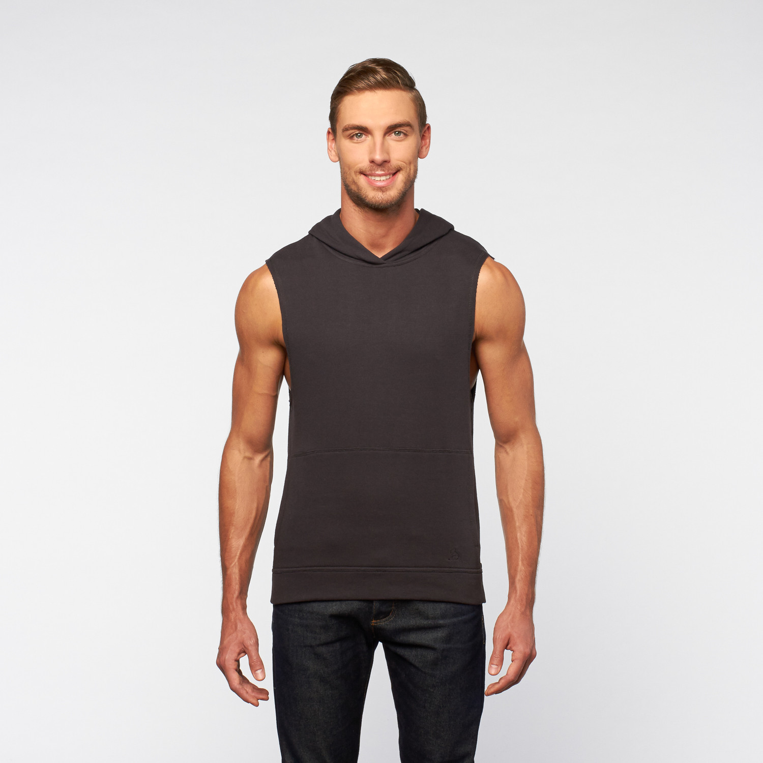 Kai Sleeveless Side-Zip Hoodie // Charcoal (S) - Kuwalla|Tee - Touch of ...