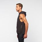 Kai Sleeveless Side-Zip Hoodie // Charcoal (S)