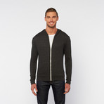 Lightweight Tri-Blend Zip-Up Hoodie // Charcoal (L)