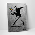 Banksy // Flower Thrower (Portrait Variant) (20"L x 16"H)