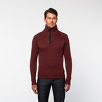 Bleu Ice // Half Button Turtleneck // Red (L)