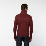 Bleu Ice // Half Button Turtleneck // Red (L)