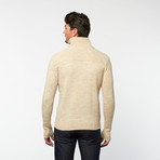 Bleu Ice // Half Button Turtleneck // Cream (XL)