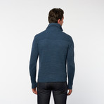 Bleu Ice // Half Button Turtleneck // Aqua (M)