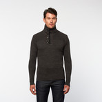 Bleu Ice // Half Button Turtleneck // Charcoal (M)