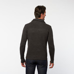 Bleu Ice // Half Button Turtleneck // Charcoal (XL)