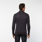 RSR // Cable Knit Shawl Collar Pullover // Dusty Blue (S)