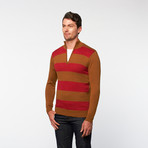 RSR // Half-Zip Turtleneck // Brown + Red (M)