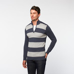 RSR // Half-Zip Turtleneck // Navy + Grey (L)