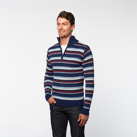 A+F // Half Zip Turtleneck // Aspen Stripe (S)