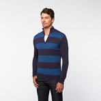 RSR // Half-Zip Turtleneck // Navy + Blue (M)