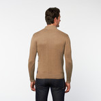 RSR // Half-Zip Turtleneck // Beige + Navy (L)