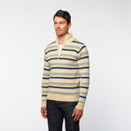 A+F // Half Zip Turtleneck // Glacier Stripe (M)