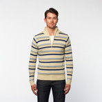 A+F // Half Zip Turtleneck // Glacier Stripe (M)