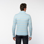 A+F // Half Zip Turtleneck // Aqua Stripe (S)