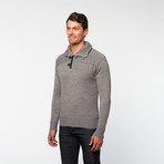 Bleu Ice // Half Button Turtleneck // Grey (M)