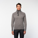 Bleu Ice // Half Button Turtleneck // Grey (L)