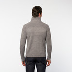 Bleu Ice // Half Button Turtleneck // Grey (L)