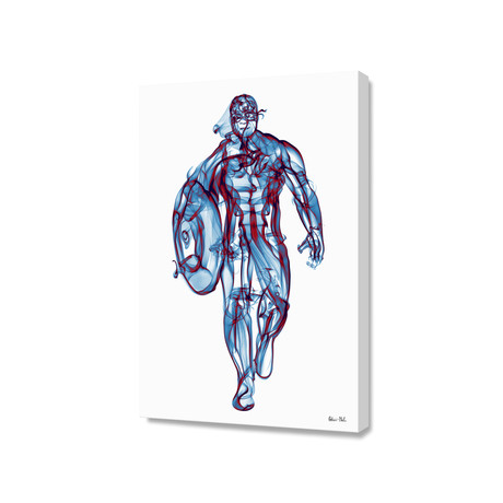 Captain America // Stretched Canvas (16"L x 24"H)
