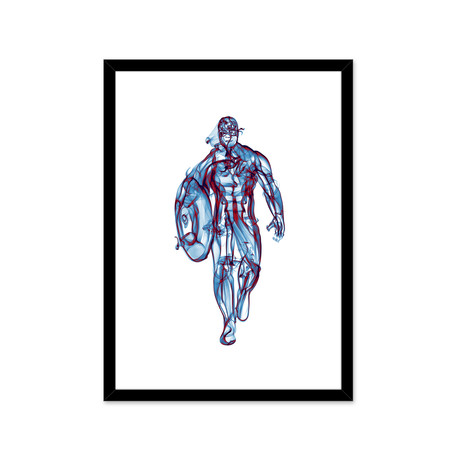 Captain America // Framed Print (16"L x 20"H)