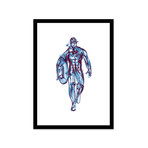 Captain America // Framed Print (16"L x 20"H)