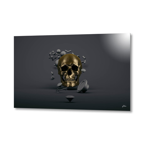 Gold Skull // Aluminum Print (24"W x 16"H x 0.45"D)