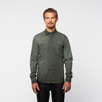 Shadow Dye Poplin Button-Down // Fatigue (L)