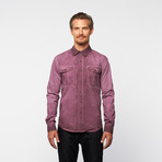 Shadow Dye Poplin Button-Down // Bordeaux (L)