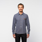 Mixed Print Woven Top // Peached Indigo (XL)