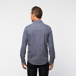 Mixed Print Woven Top // Peached Indigo (XL)