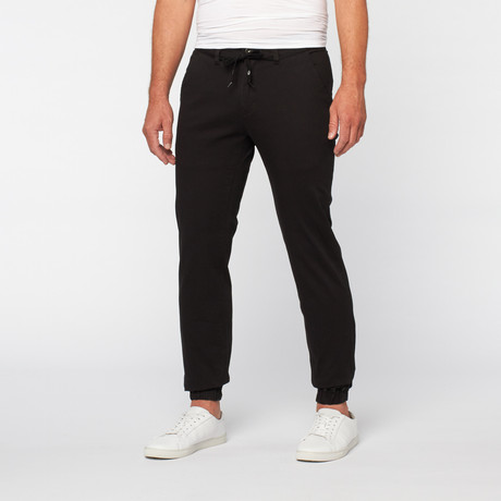 Chino Blunt Twill Jogger // Black (28WX30L)